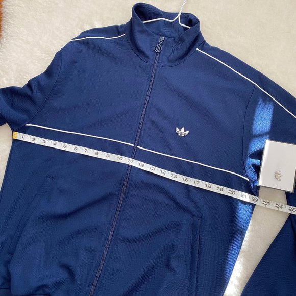 Adidas Men's Lifestyle Track Jacket, Full Zip, Two Front Waist Pockets, Indigo - Picture 10 of 13